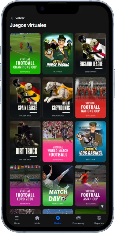 Puedes apostar en deportes virtuales en la aplicación móvil de 1win