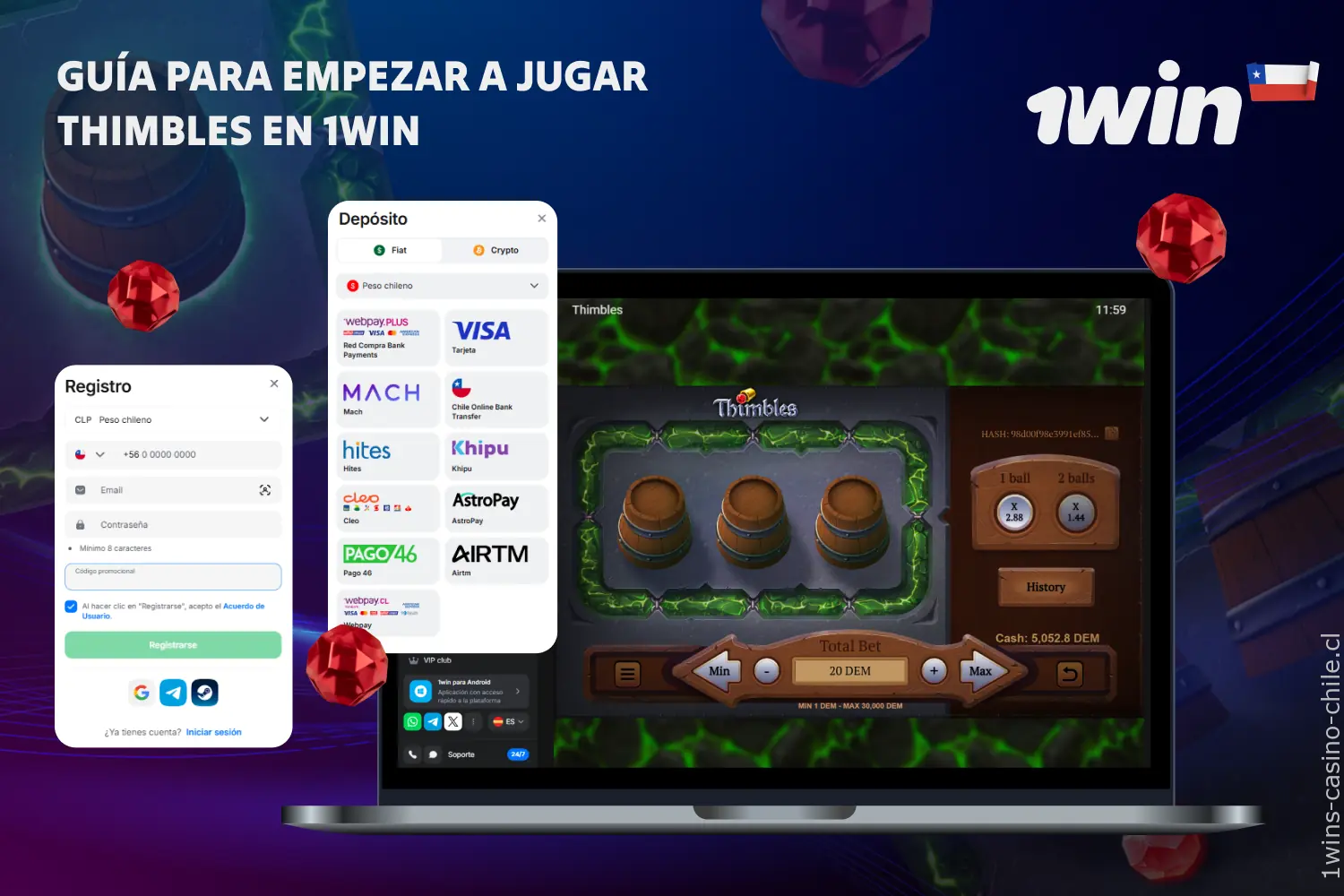 El proceso para registrarse y jugar en 1win Thimbles se realiza de manera simple, incluso para principiantes